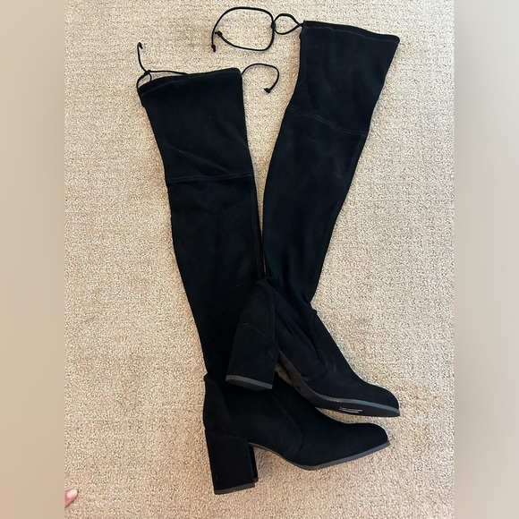NEW Stuart Weitzman Lamd Over The Knee Suede Tie Boot - Picture 11 of 15